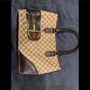 Gucci Beige/Ebony Signature Canvas Horsebit Hasler